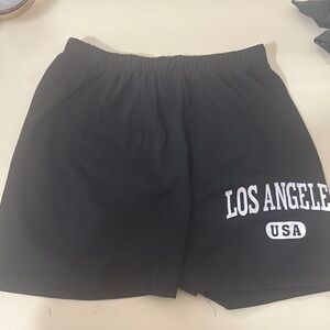 Black Los Angeles USA Shorts